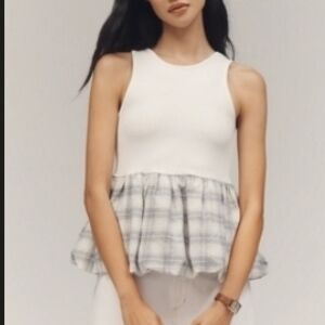 NWT Maeve Anthropologie Bubble Peplum Tank Top